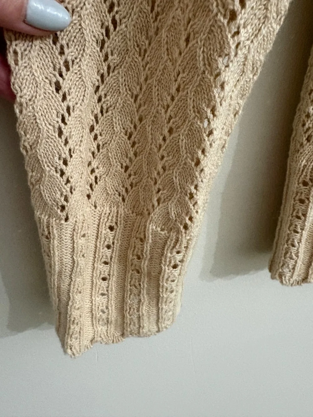 Johnny Was Openwork Pullover Natural Crochet Sweater Size M